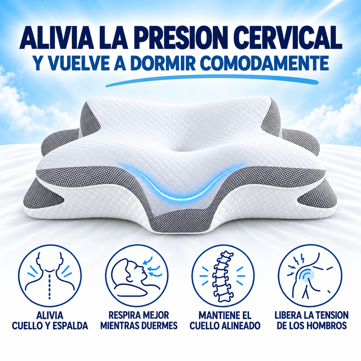 Almohada Ortopédica Cervalia™ | Despierta Sin Dolor de Cuello