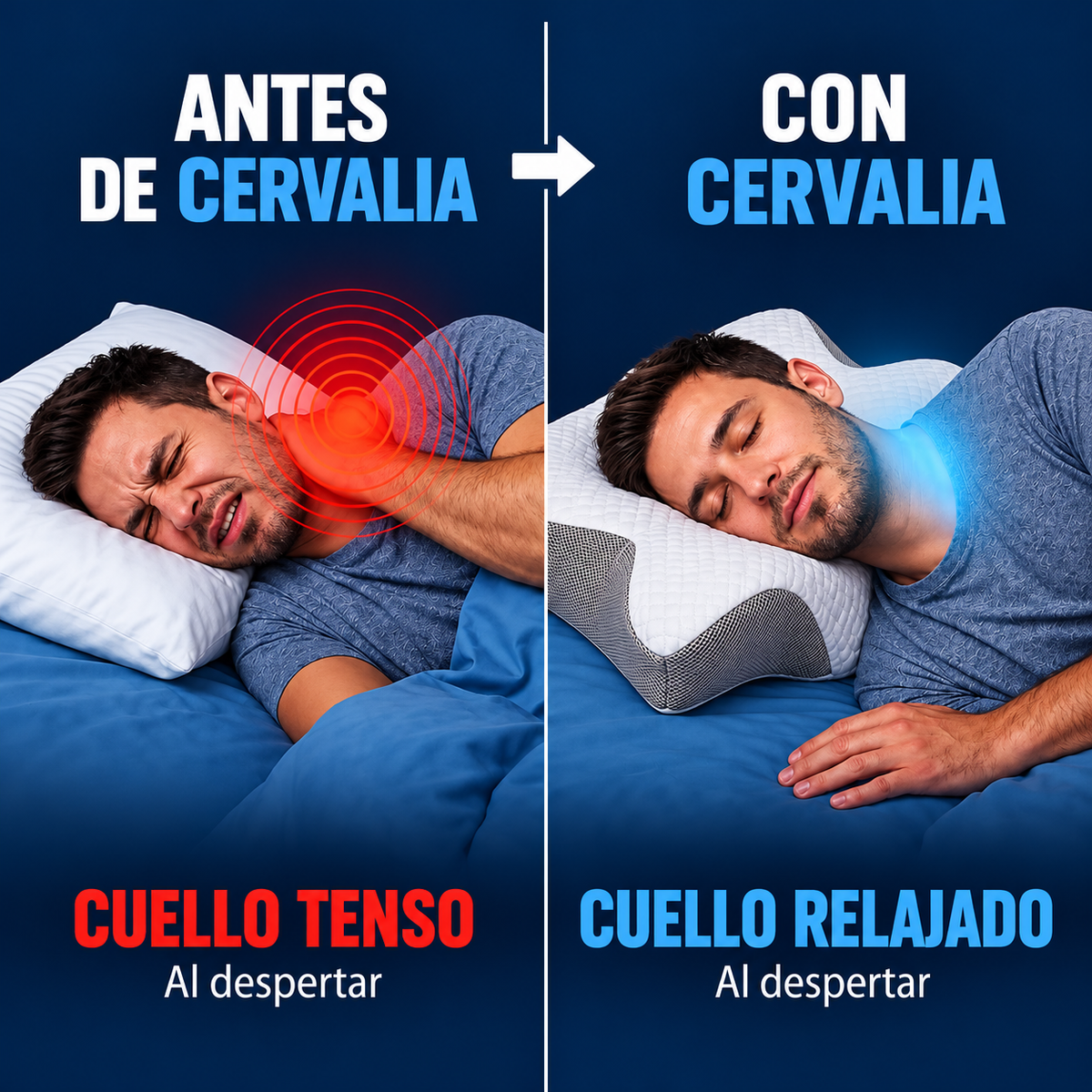 Almohada Ortopédica Cervalia™ | Despierta Sin Dolor de Cuello