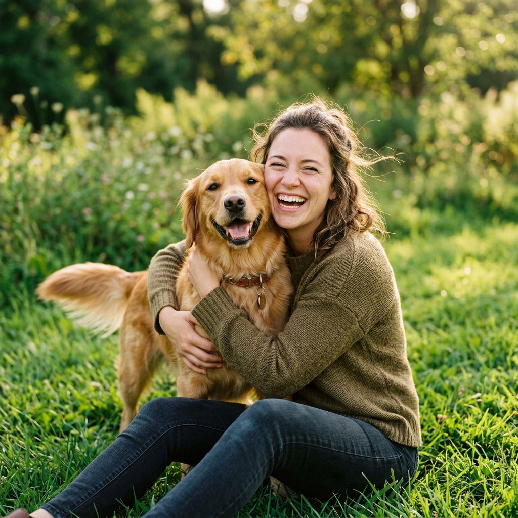 SOS Pet - dueño feliz con su mascota
